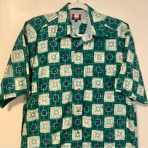 Montagut Button Front Green Floral Print Hawaiian Shirt - Picture 3 of 13